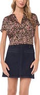Vince Camuto Floral Split Neck Top