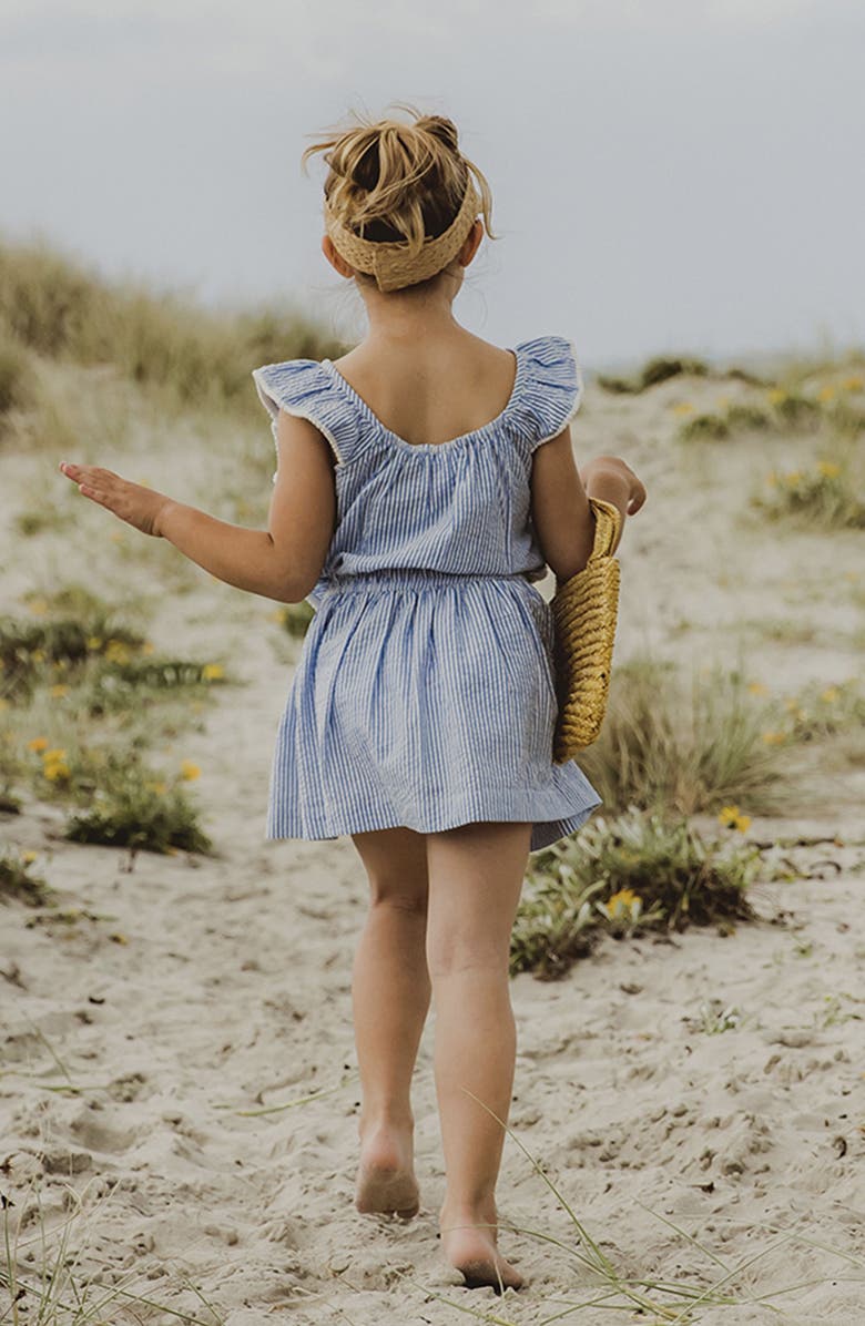 Snapper Rock Kids' Flutter Sleeve Cotton Seersucker Sundress, Alternate, color,