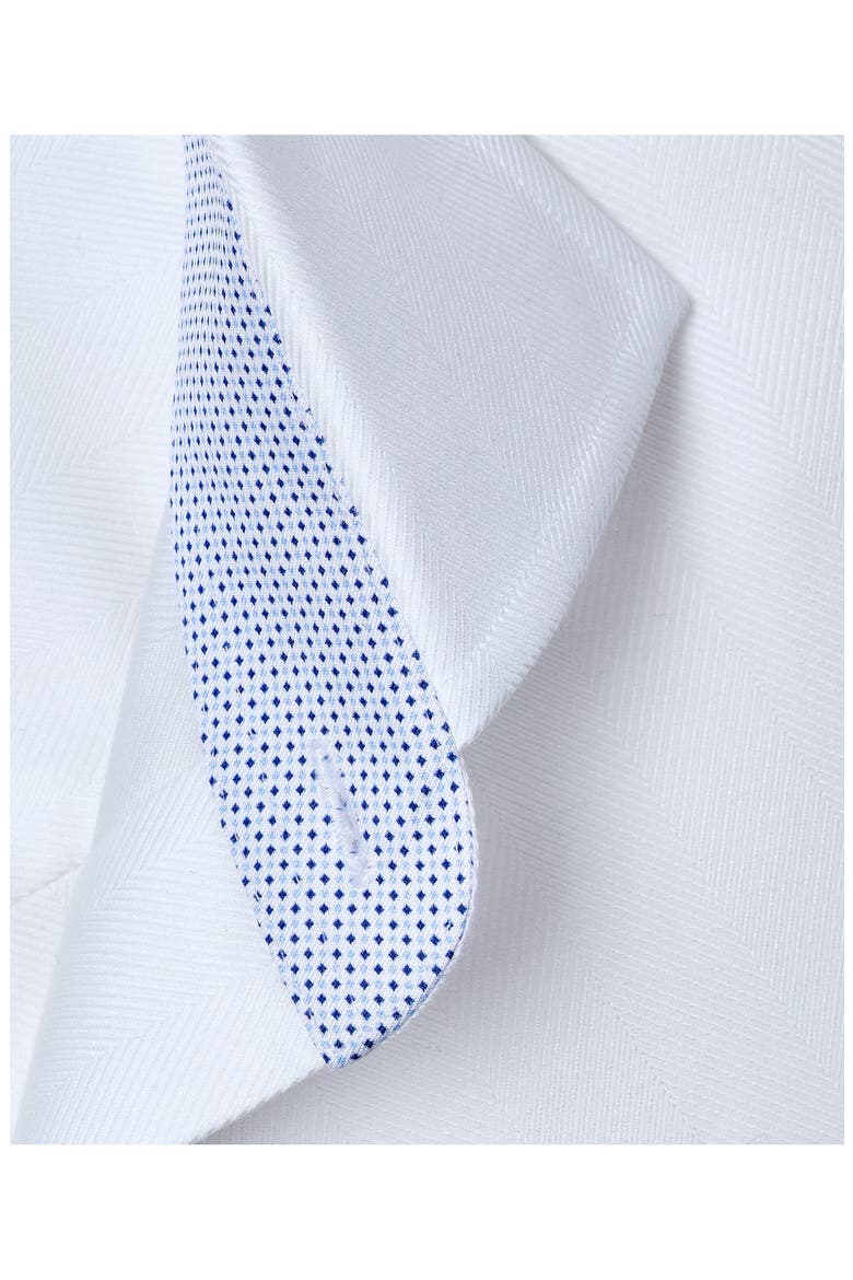 Trim Fit Herringbone Shirt, Alternate, color, WHITE