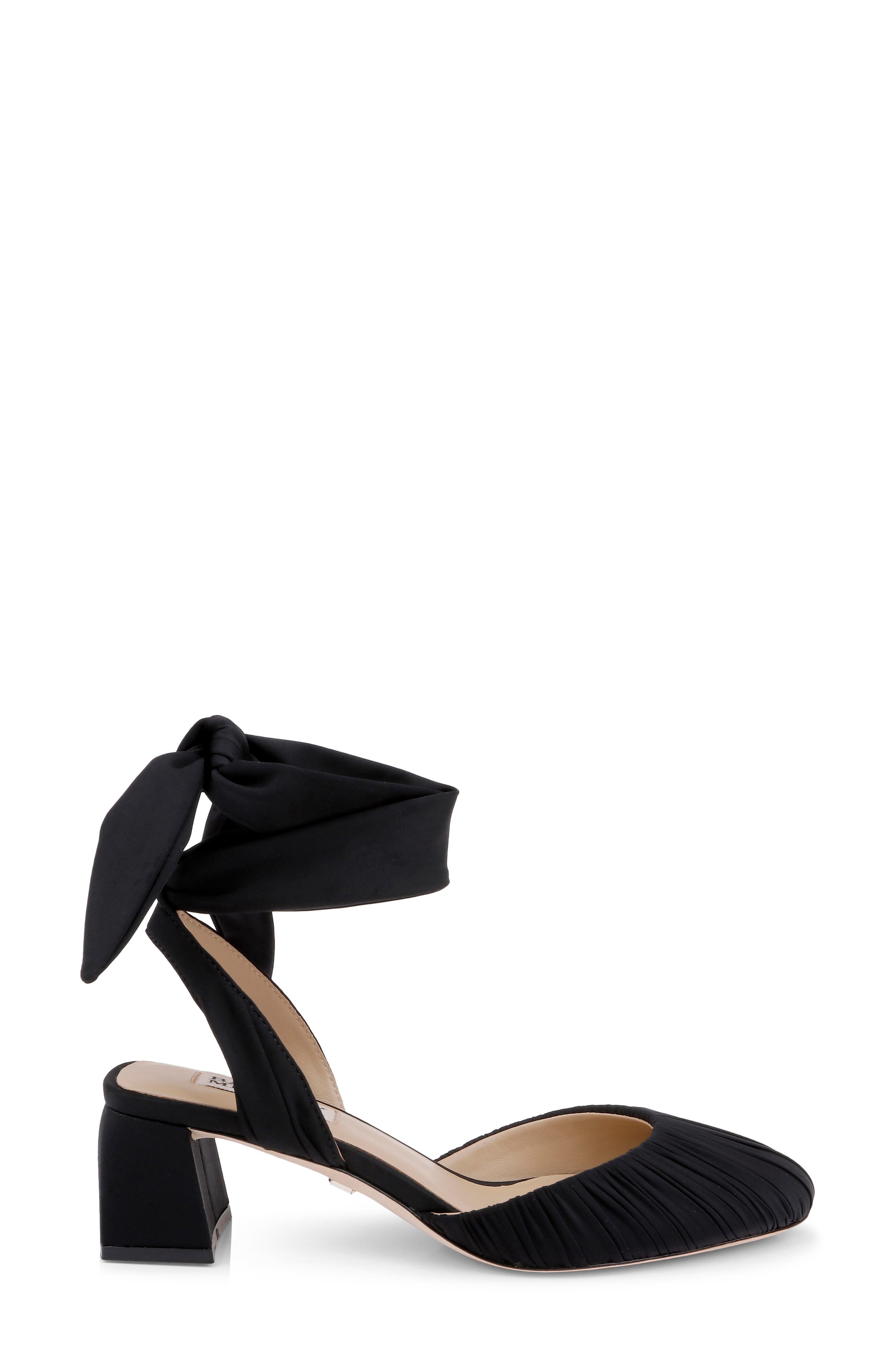 BADGLEY MISCHKA Ofelia Ankle Tie Pump, Alternate, color, Black Fabric