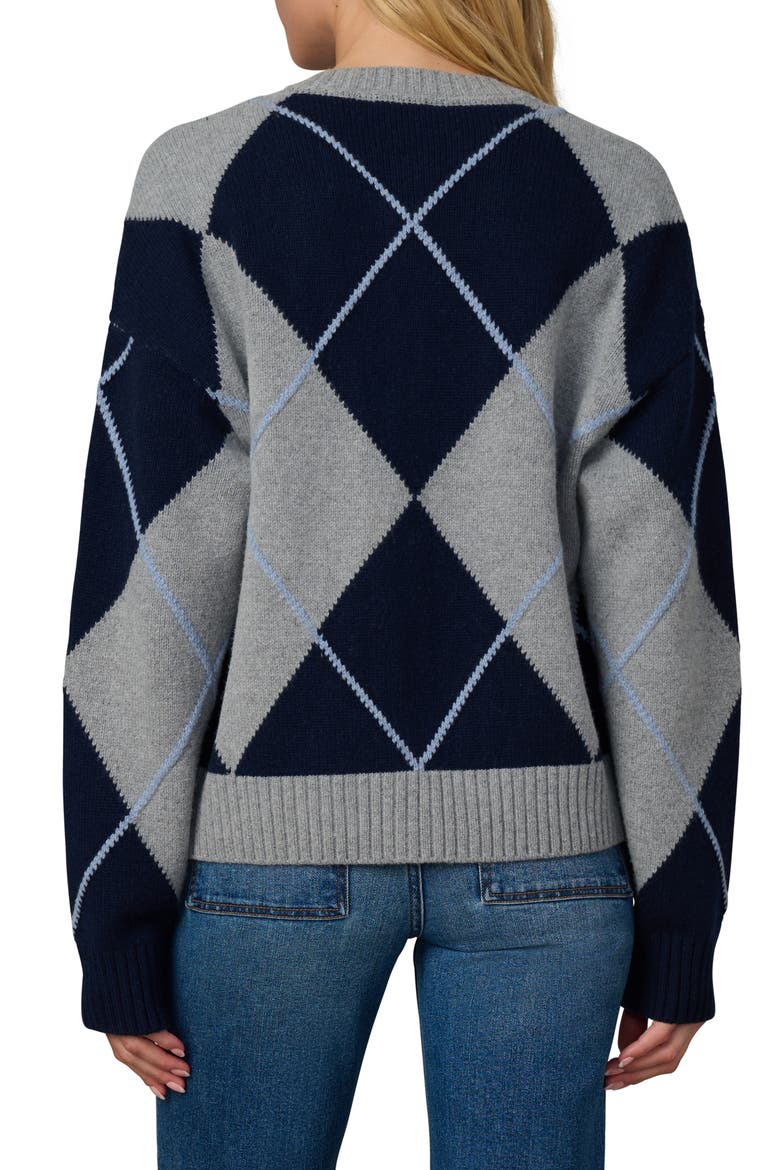 Relaxed Fit Argyle Cardigan, Alternate, color, BLUE ARGYLE