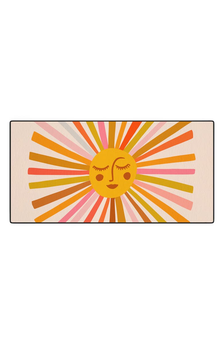Deny Designs Cat Coquillette Sunshine Retro Desk Mat, Main, color, Orange