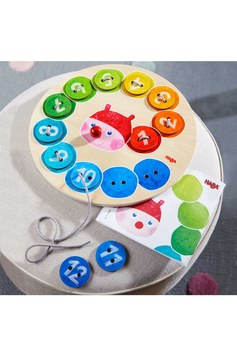 Rainbow Caterpillar Counting Threading Game, Alternate, color, Multi