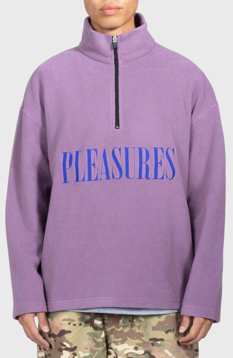 PLEASURES Onyx Oversize Half Zip Fleece Pullover, Main, color, Lilac