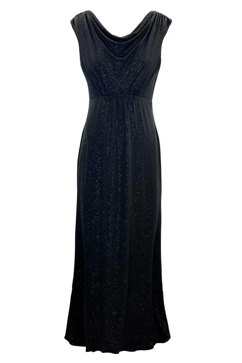 Cruise Cowl Neck Maxi Dress, Alternate, color, Glitter Black