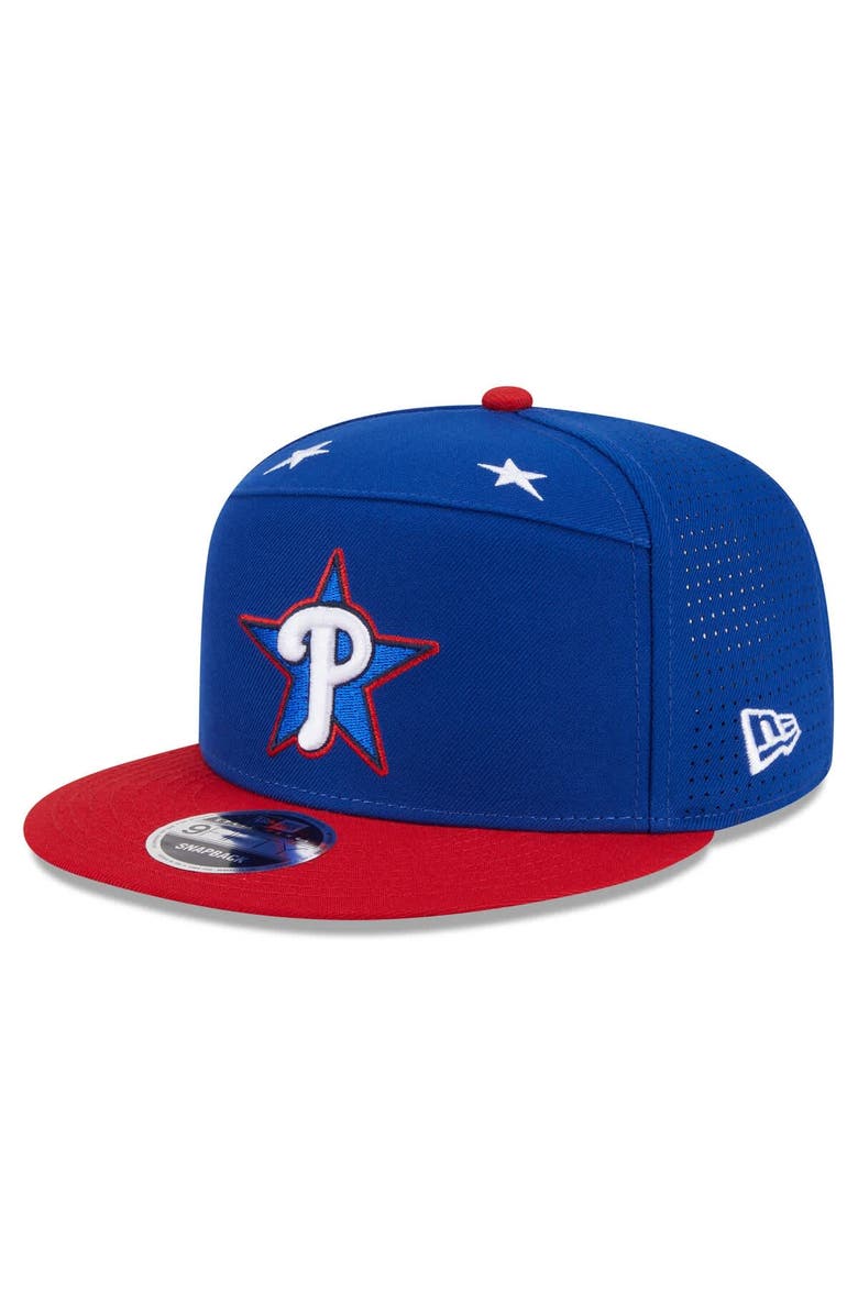 New Era Men's New Era Blue/Red Philadelphia Phillies 2025 MLB All-Star Game Workout Side Patch 9FIFTY Snapback Hat, Alternate, color,