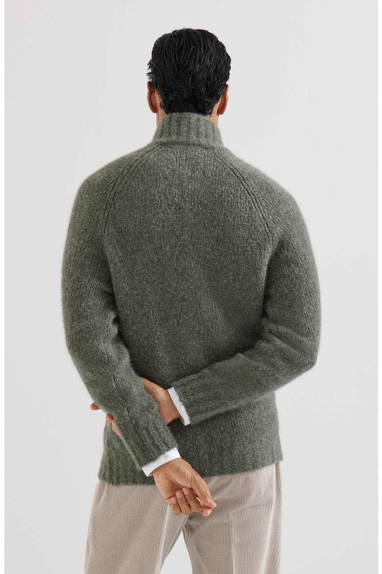 Cashmere and silk cardigan, Alternate, color, Military