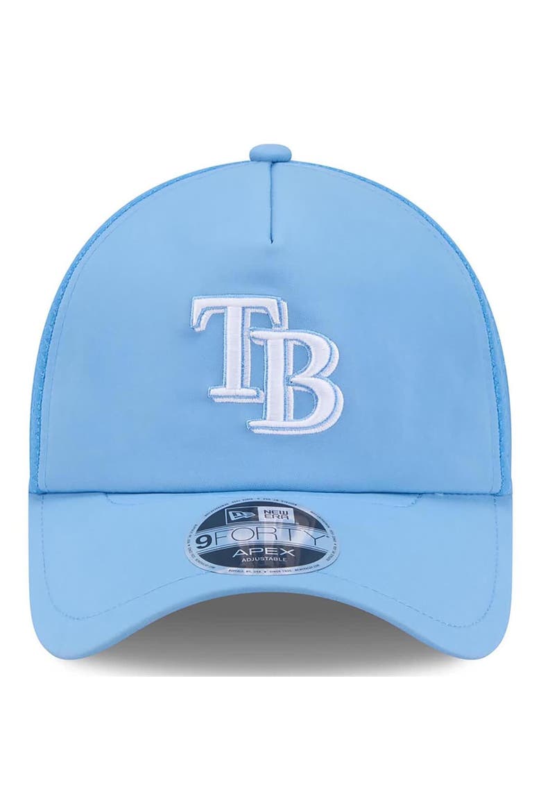 Men's New Era Light Blue Tampa Bay Rays 2026 Batting Practice Apex 9FORTY Adjustable Trucker Hat, Alternate, color, Light Blue