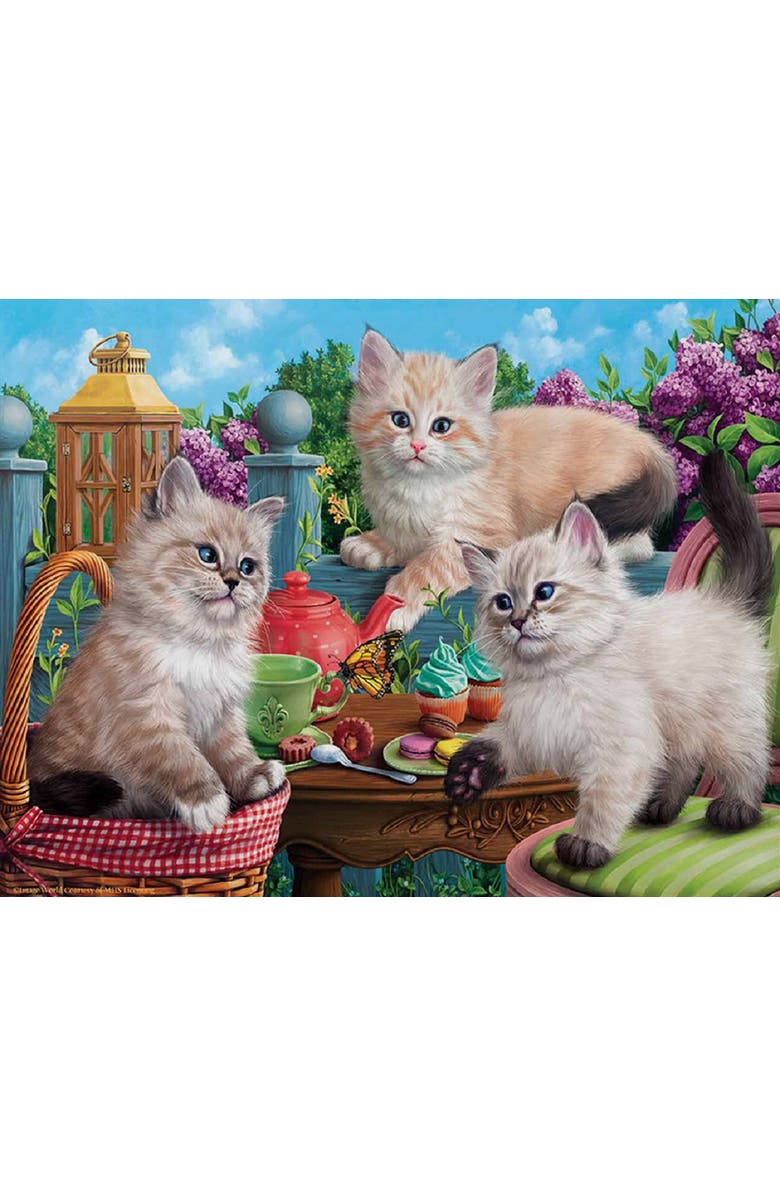 Sunsout Kitten Tea Party 500 piece Jigsaw Puzzle for Adults, Alternate, color, Multicolor