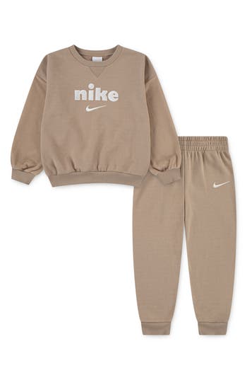 Nike Cozy Comfort Pullover & Joggers Set In Neutral