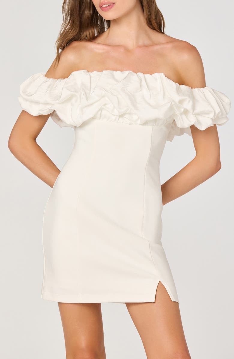 ASTR the Label Off-the-Shoulder Minidress, Alternate, color, White