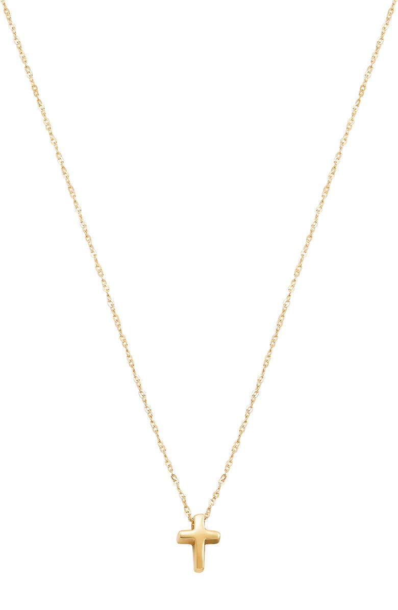 Frankie & Zoe Polished Cross Pendant Necklace, Main, color, Yellow Gold