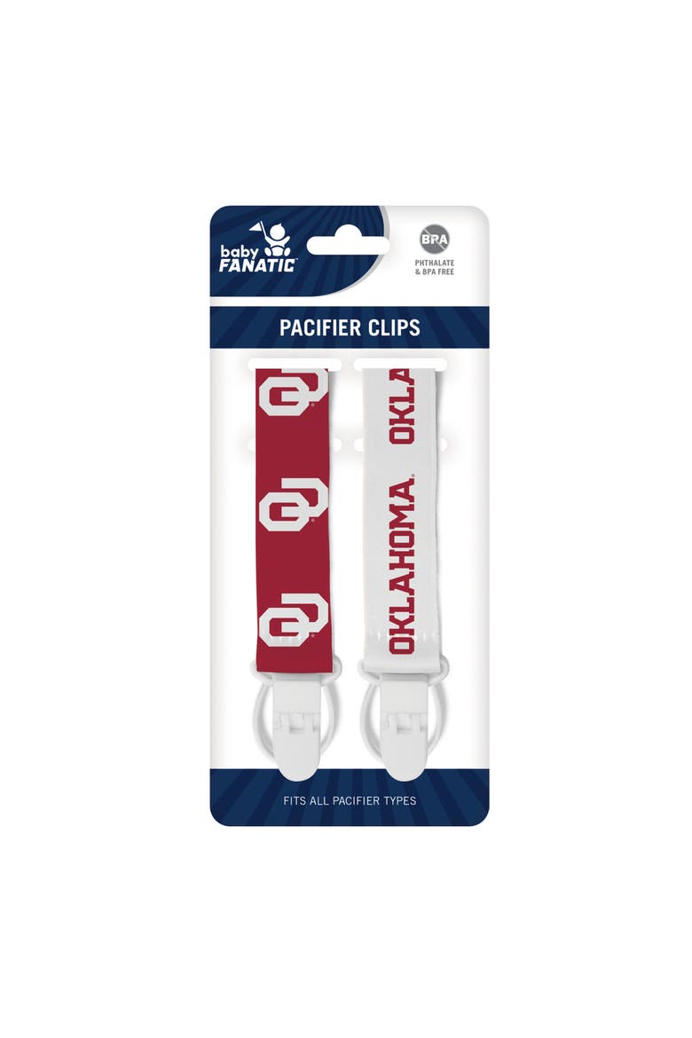 Oklahoma Sooners Pacifier Clip 2-Pack, Alternate, color, Multicolor