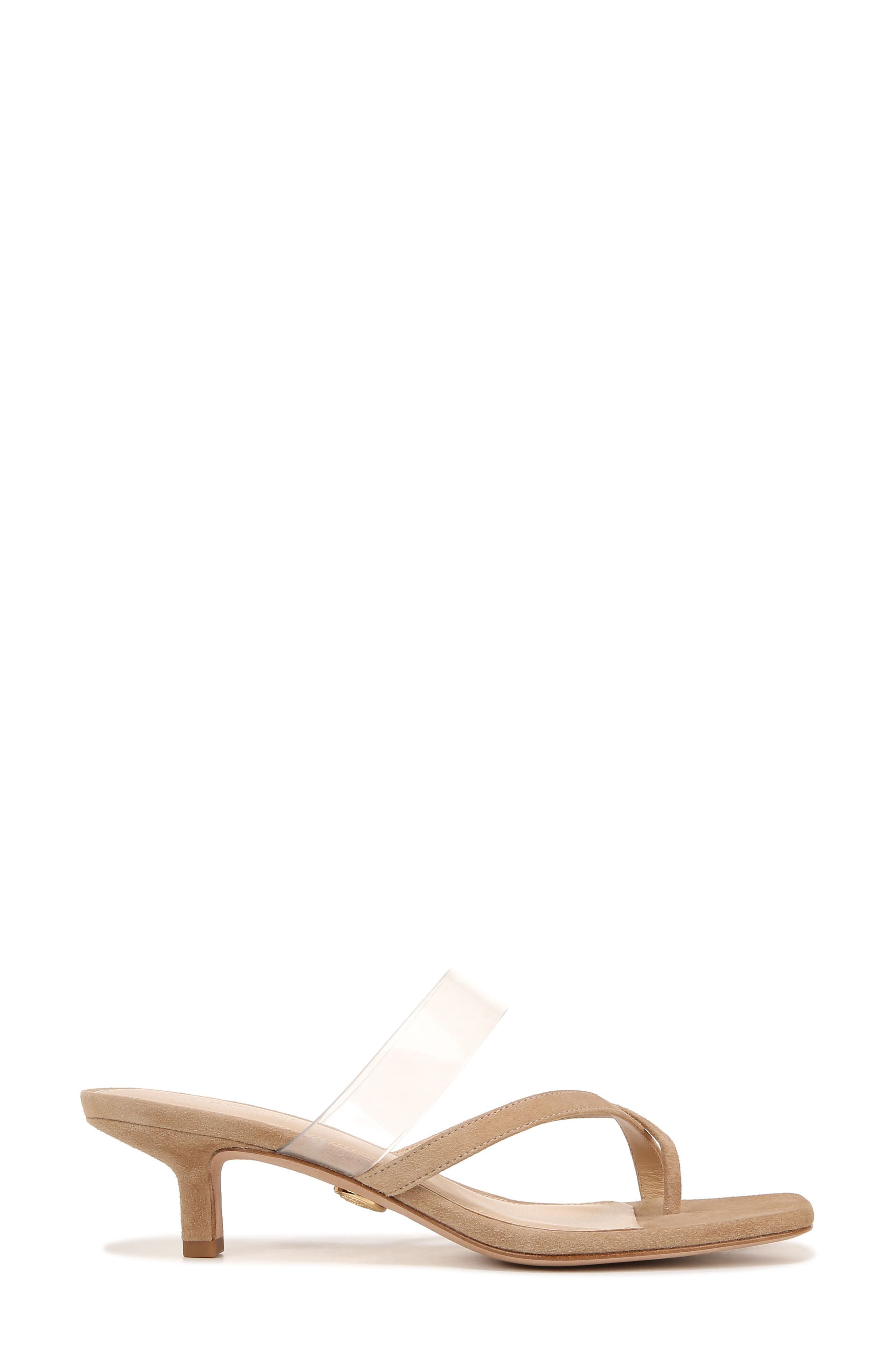Alanis Kitten Heel Slide Sandal, Alternate, color, SAND/ CLEAR