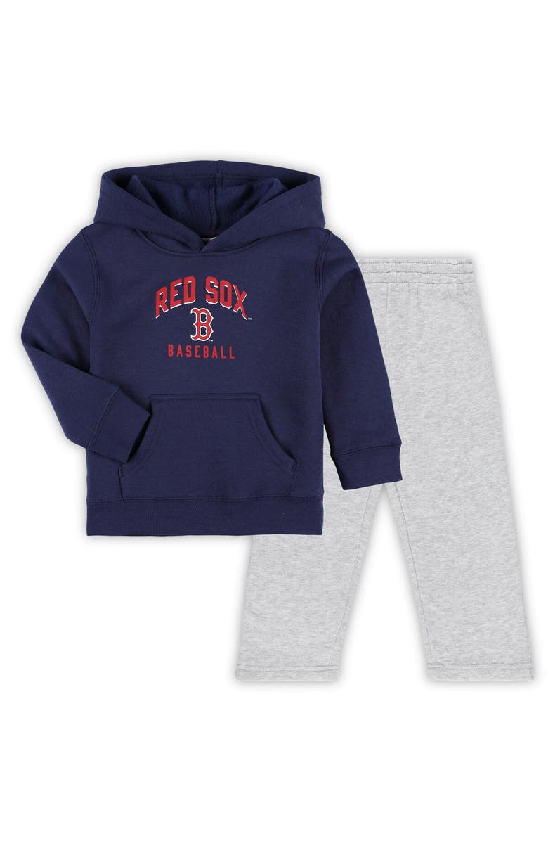 Outerstuff Toddler Navy/Gray Boston Red Sox Play-By-Play Pullover Fleece Hoodie & Pants Set, Main, color,