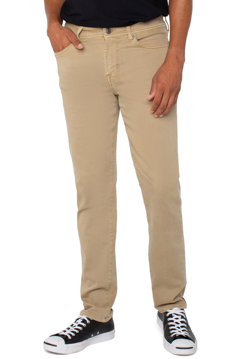 Liverpool Los Angeles Kingston Modern Slim Straight Leg Twill Pants, Alternate, color, Khaki