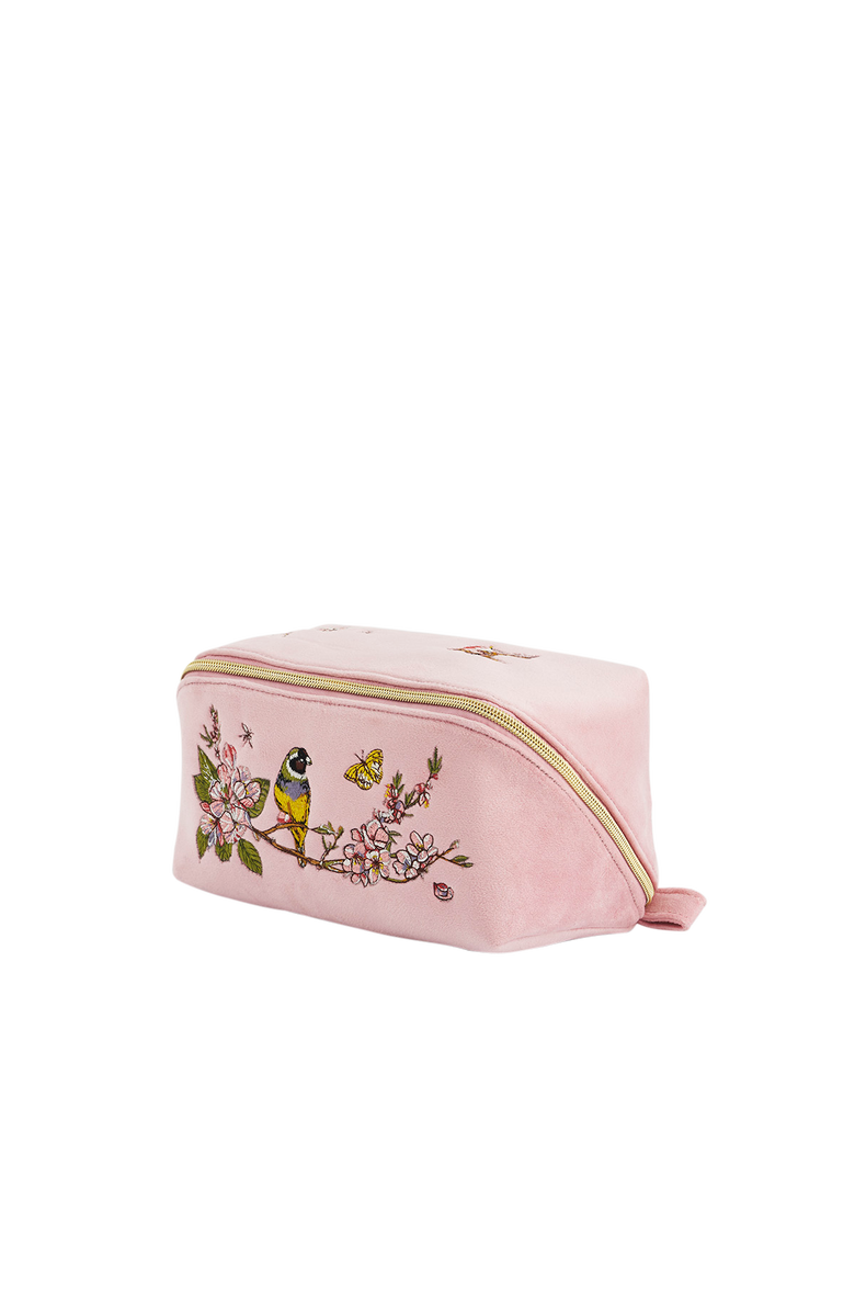Fable England Love Velvet Embroidered Cosmetic Pouch, Alternate, color, Light/Pastel Pink