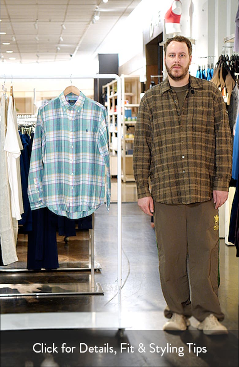 Classic Fit Plaid Linen Button-Down Shirt, sales video thumbnail