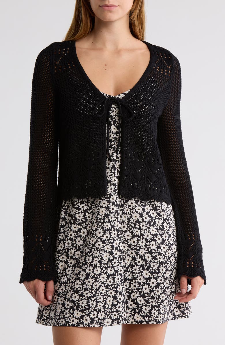 Open Knit Flyaway Cardigan