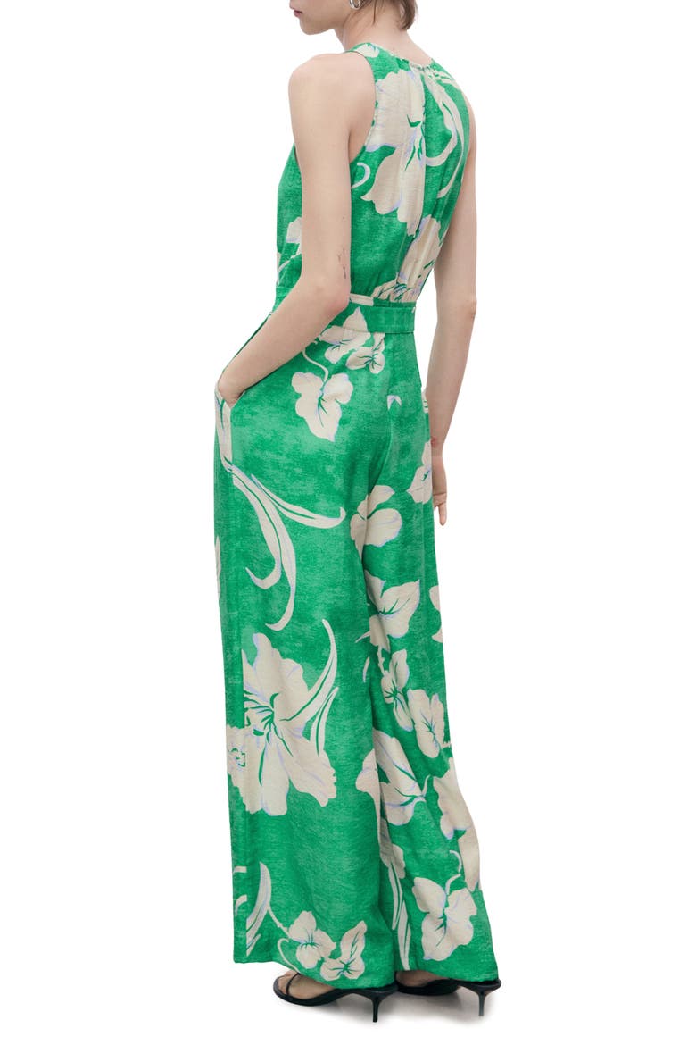 Belted Sleeveless Wide Leg Jumpsuit, Alternate, color, GREEN