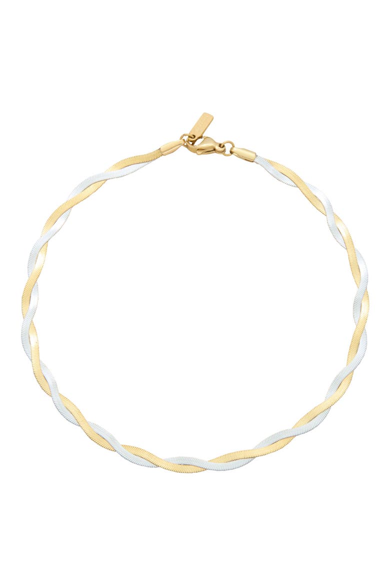Twisted Chain Anklet, Main, color, GOLD/ SILVER