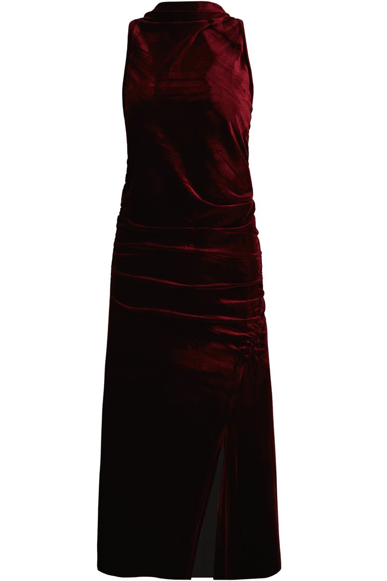 Elle Velvet Halter Dress, Alternate, color, Scarlette