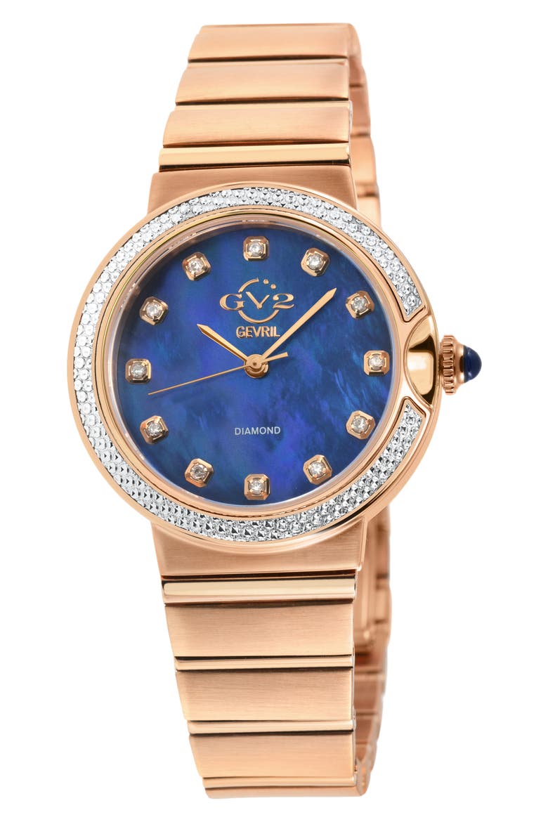 Sorrento Diamond Embellished Bracelet Watch, 32mm, Main, color, ROSE GOLD