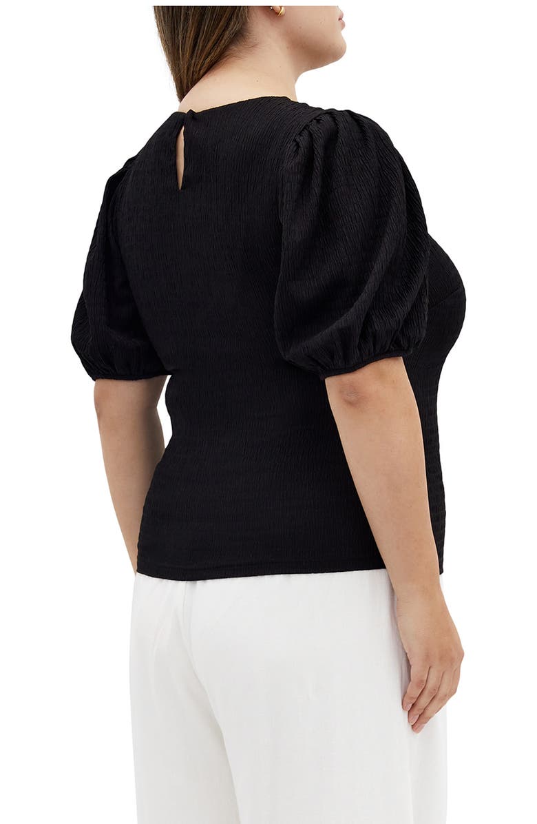 City Chic Florentine Balloon Sleeve Top, Alternate, color, Black