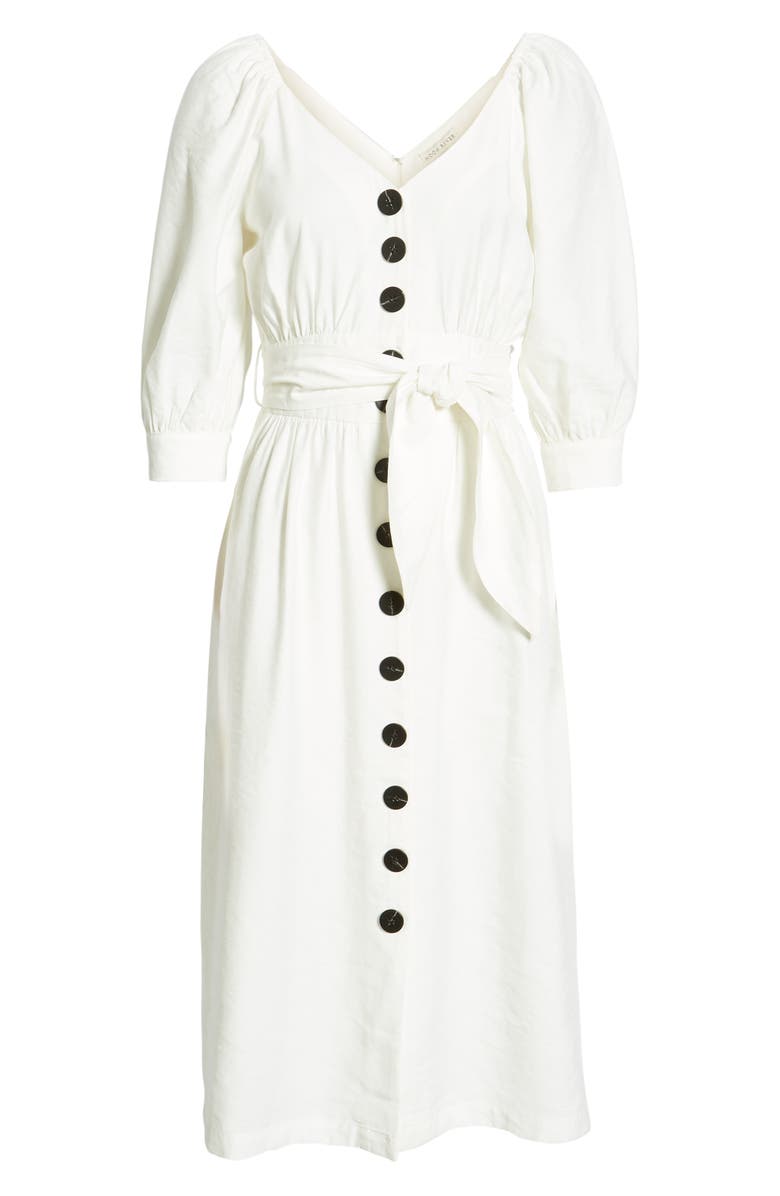 MOON RIVER Puff Sleeve Tie Waist Dress, Alternate, color, 