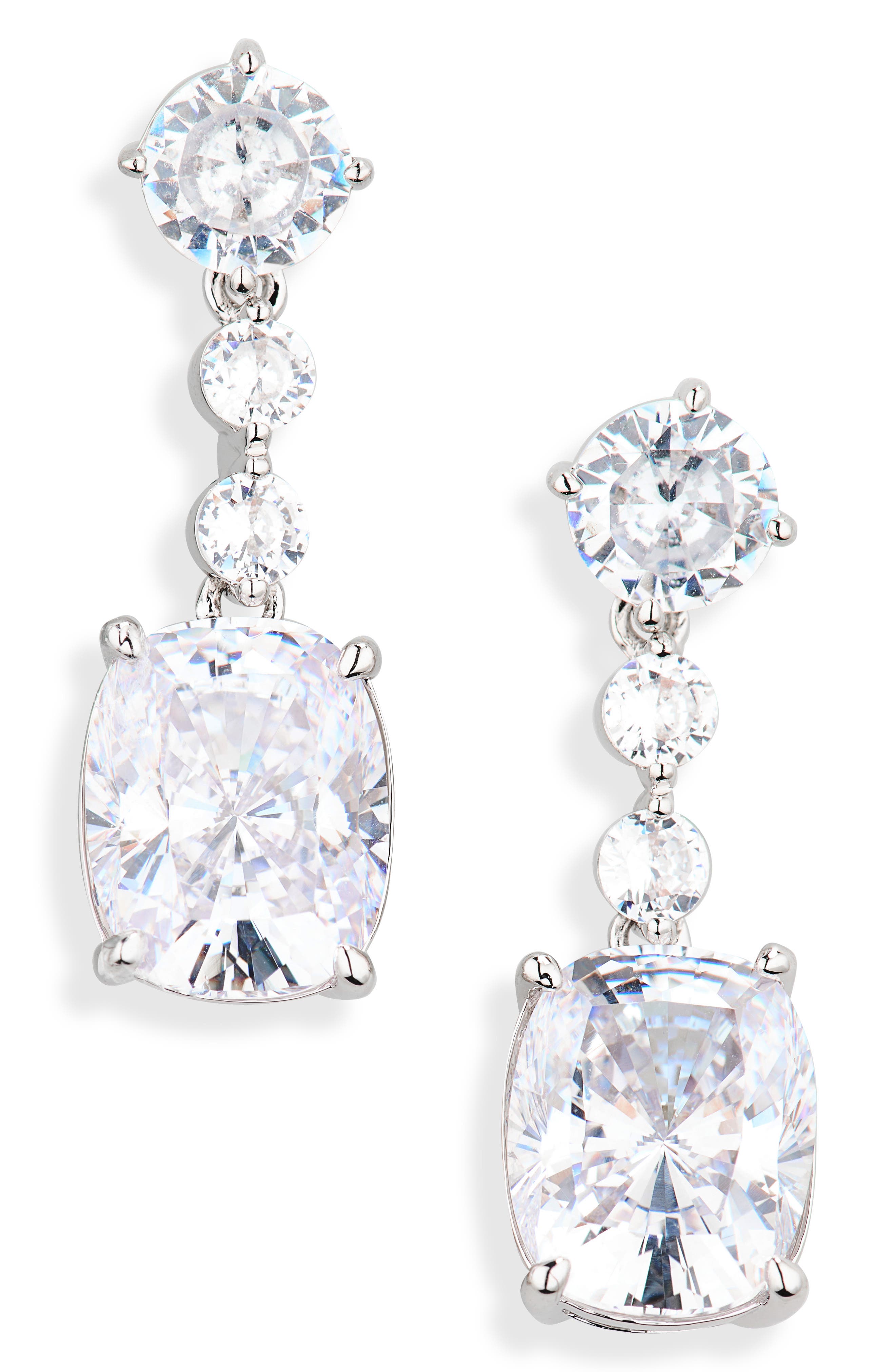 Nadri Cori Cushion Cut Cubic Zirconia Drop Earrings