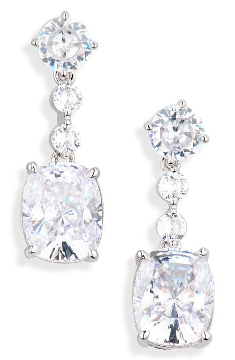 Cori Cushion Cut Cubic Zirconia Drop Earrings