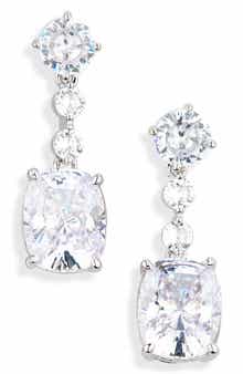 Nadri Cori Cushion Cut Cubic Zirconia Drop Earrings