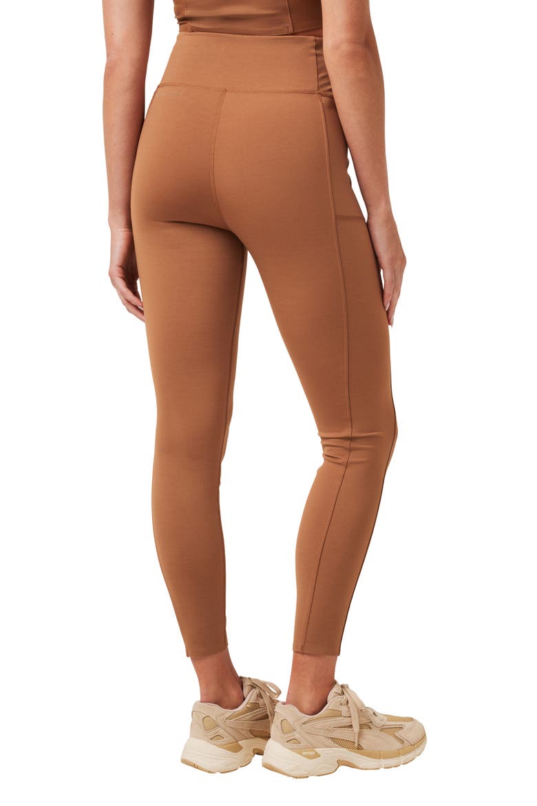 Moveknit Bonded Pocket Leggings, Alternate, color, HEATHER CHESTNUT
