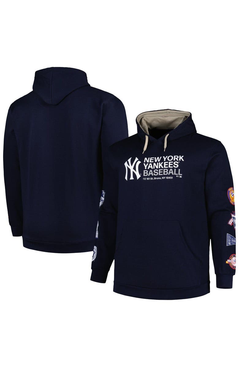 PROFILE Men's Navy New York Yankees Big & Tall Fleece Pullover Hoodie, Main, color, 