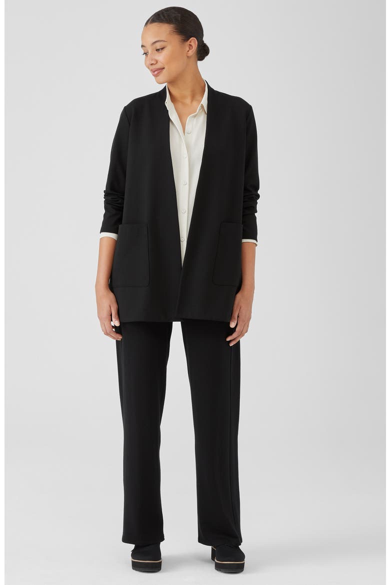 Open Front Long Jacket, Alternate, color, BLACK