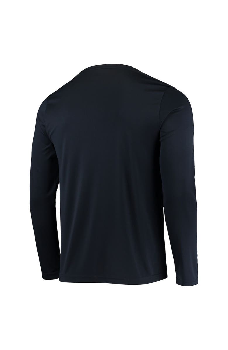 Champion Men's Champion Navy West Virginia Mountaineers Wordmark Slash Long Sleeve T-Shirt, Alternate, color, 