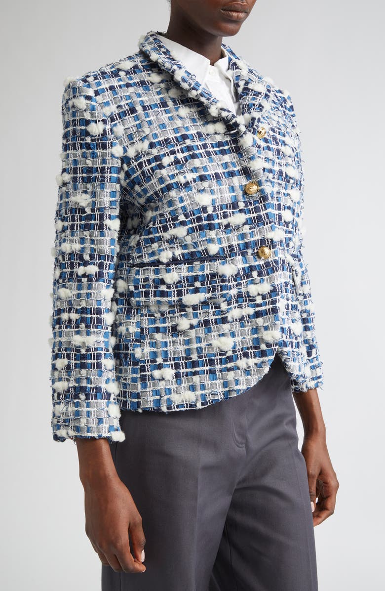 Thom Browne Denim Tweed Blazer, Alternate, color, Navy