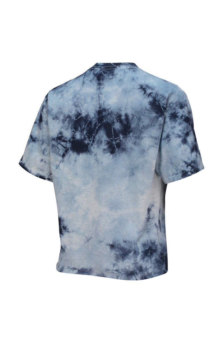 '47 Women's '47 White/Navy Clemson Tigers Vintage Tubular Tie-Dye Crop T-Shirt, Alternate, color, 