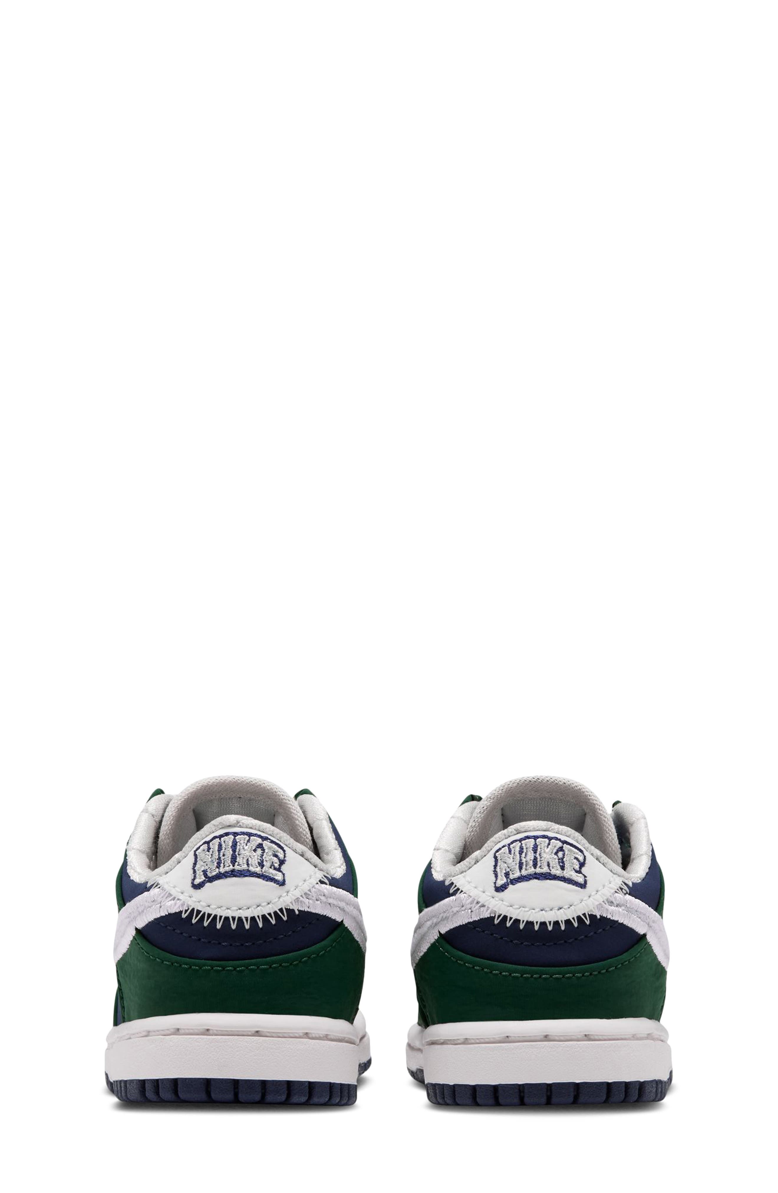 Kids' Dunk Low LV8 KI Basketball Sneaker, Alternate, color, BLUE VOID/ GREY/ FIR/ SAIL