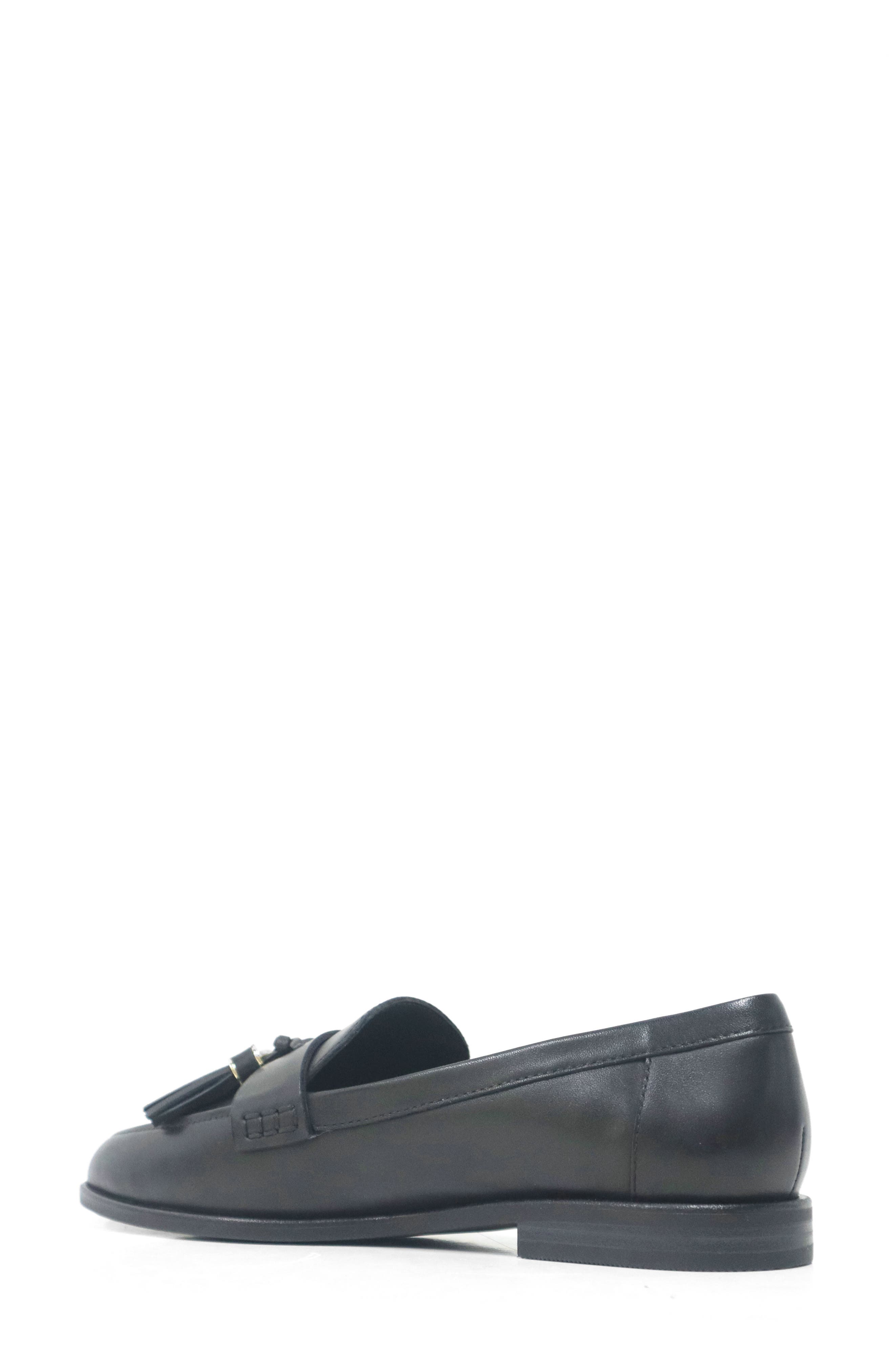 Kenneth Cole Lyra Tassel Loafer, Alternate, color, Black Leather