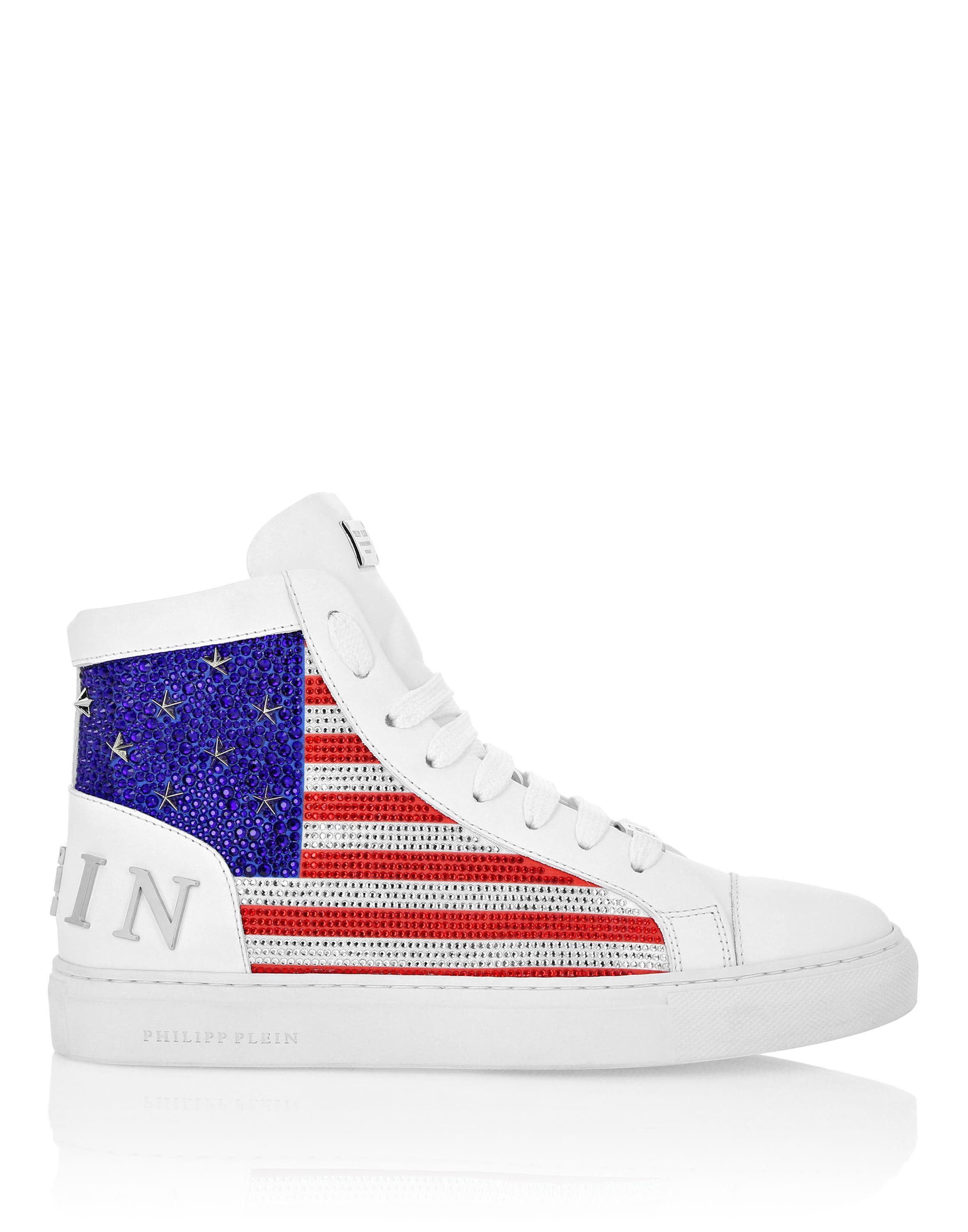 Mid Top Sneakers Star Studs America Unisex, Alternate, color, white