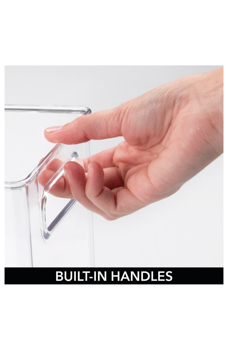 Linus Cube Storage Bin with Handles for Pantry, Set of 4, Clear, Made in USA, Alternate, color, Clear