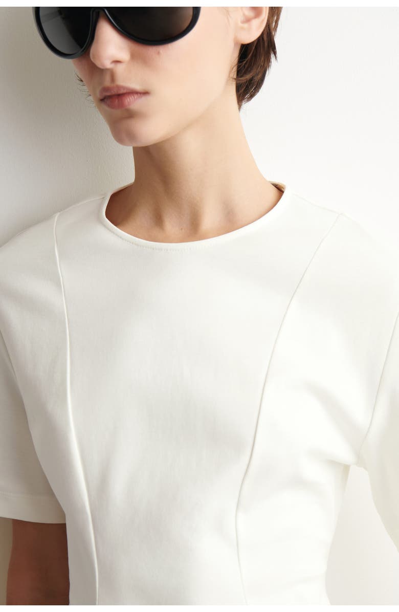 COS Waisted Cotton T-shirt, Alternate, color, White