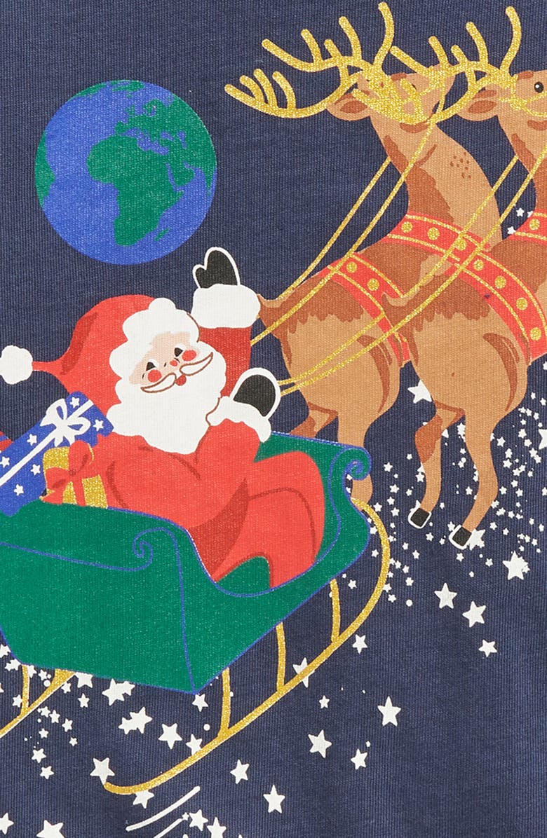 Mini Boden Kids' Santa Sleigh Cotton Graphic T-Shirt, Alternate, color, 