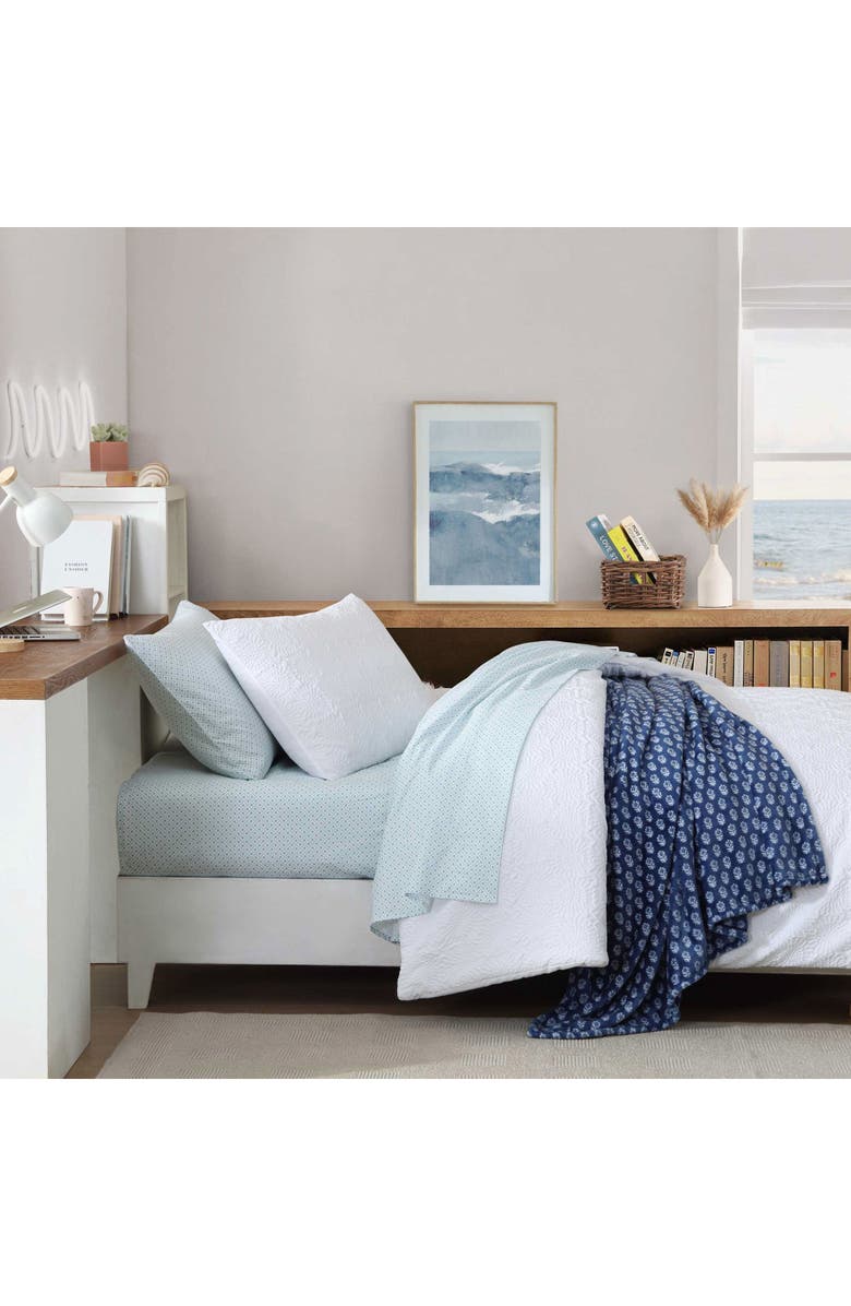 Nautica Sunflower Embossed Microfiber Comforter, Sheets & Throw Set, Alternate, color, White