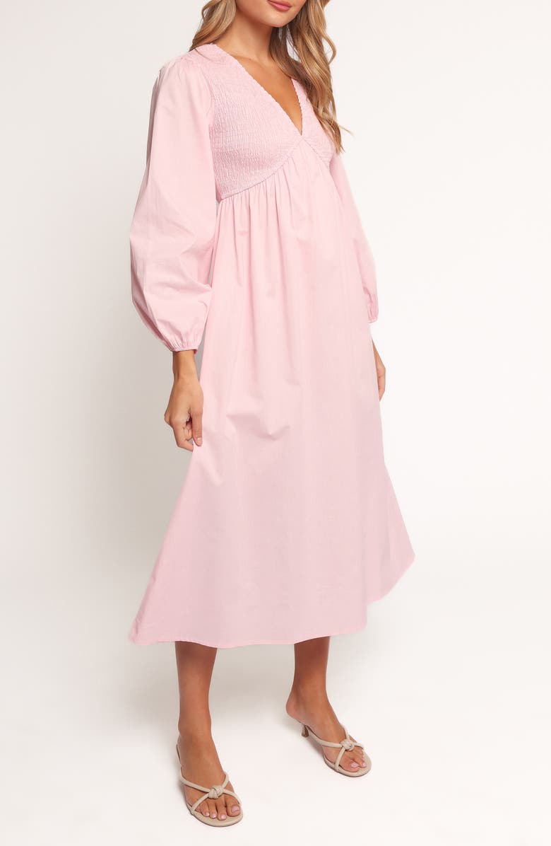 Petal & Pup Ilyana Long Sleeve Midi Dress, Alternate, color, Pink