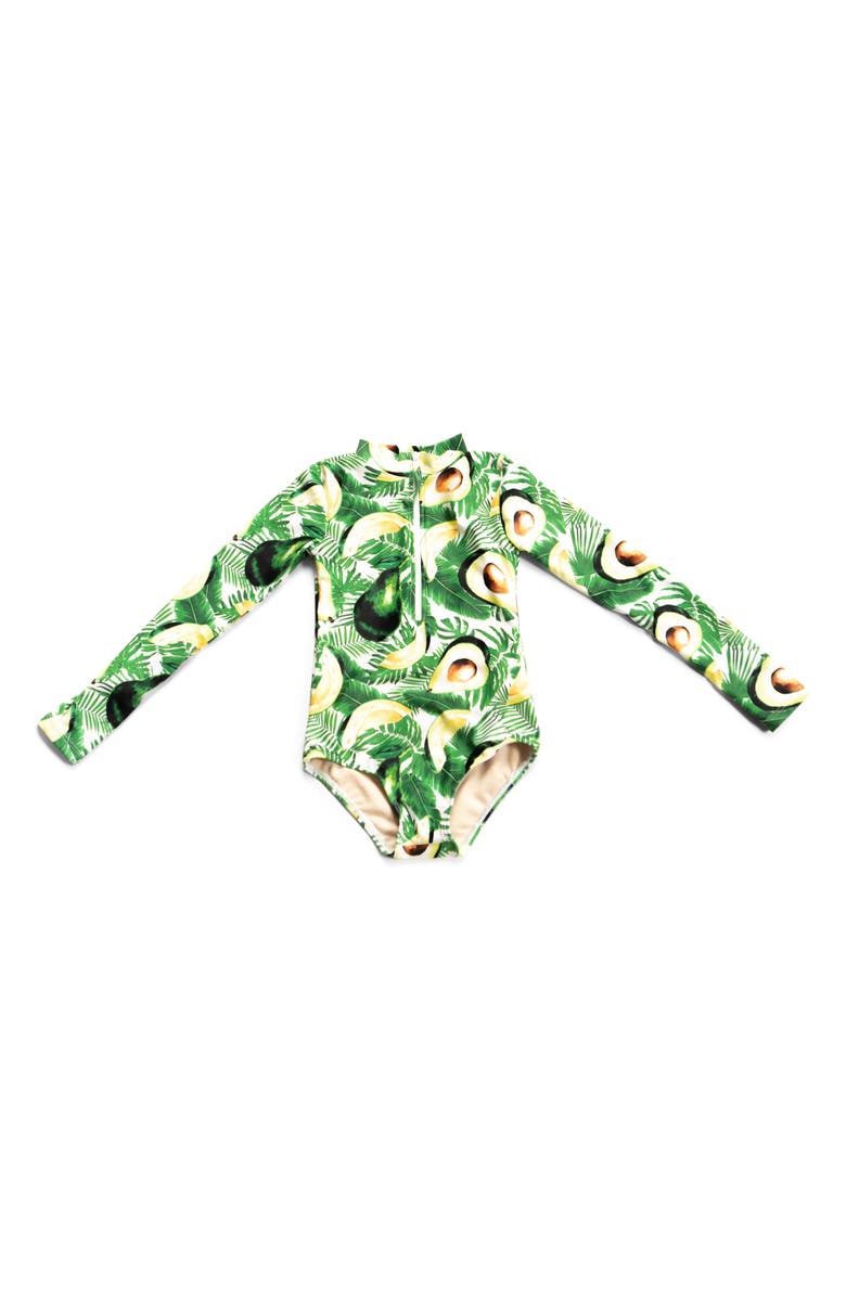 Mott 50 One-Piece Rashguard Swimsuit, Main, color, Avocado