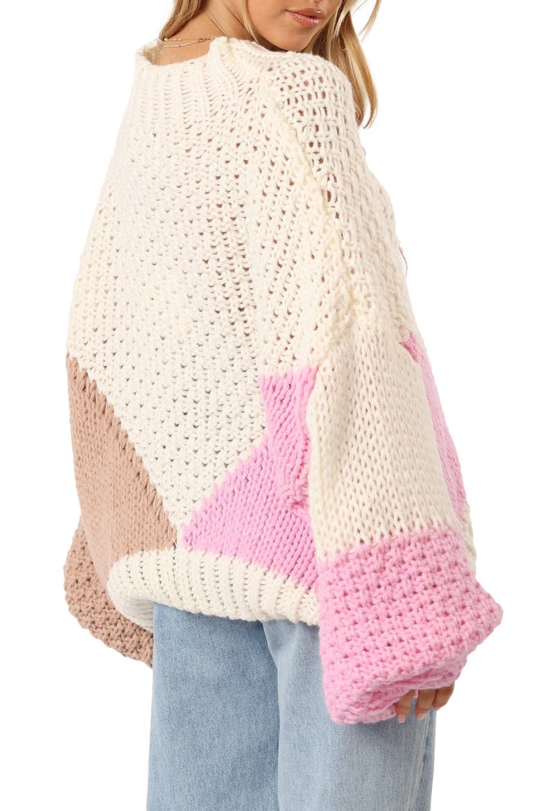 Koda Colorblock Oversize Sweater, Alternate, color, BEIGE MULTI