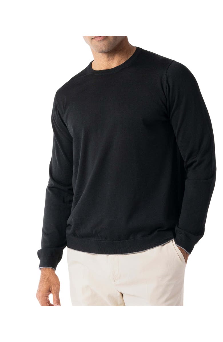 Robert Talbott Keaton Crewneck Sweater, Alternate, color, Black With Gray Tipping