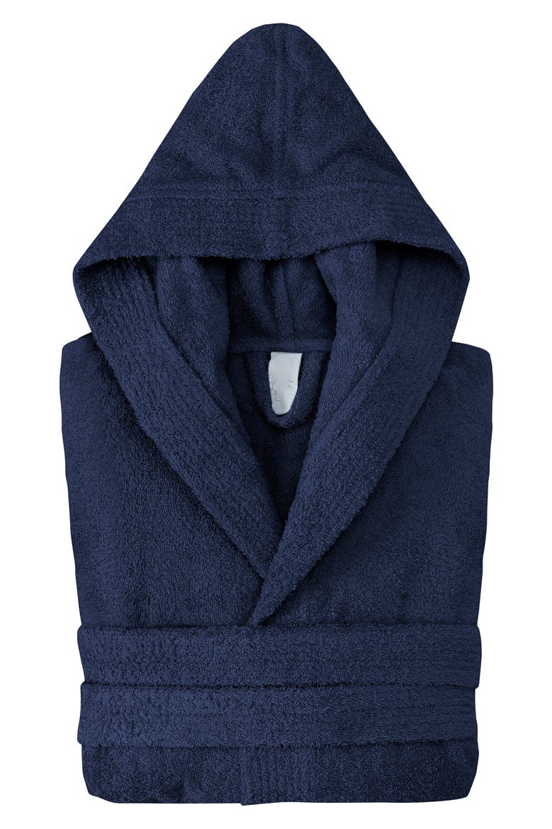 Hooded Turkish Cotton Bathrobe, Main, color, NAVY